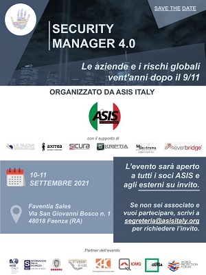 Security Manager 4.0: il Programma dell’Evento 2021 Asis Italy!