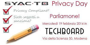 TECHBOARD/SYAC▪TB Privacy Day : il programma